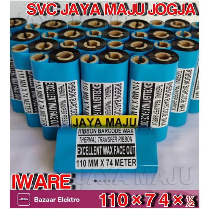 [ IWARE ]  110 MM  X  74 M   EXCELLENT WAX - FACE OUT  ||  CORE  ½" - DOUBLE CORE COAK  ||  RIBBON B