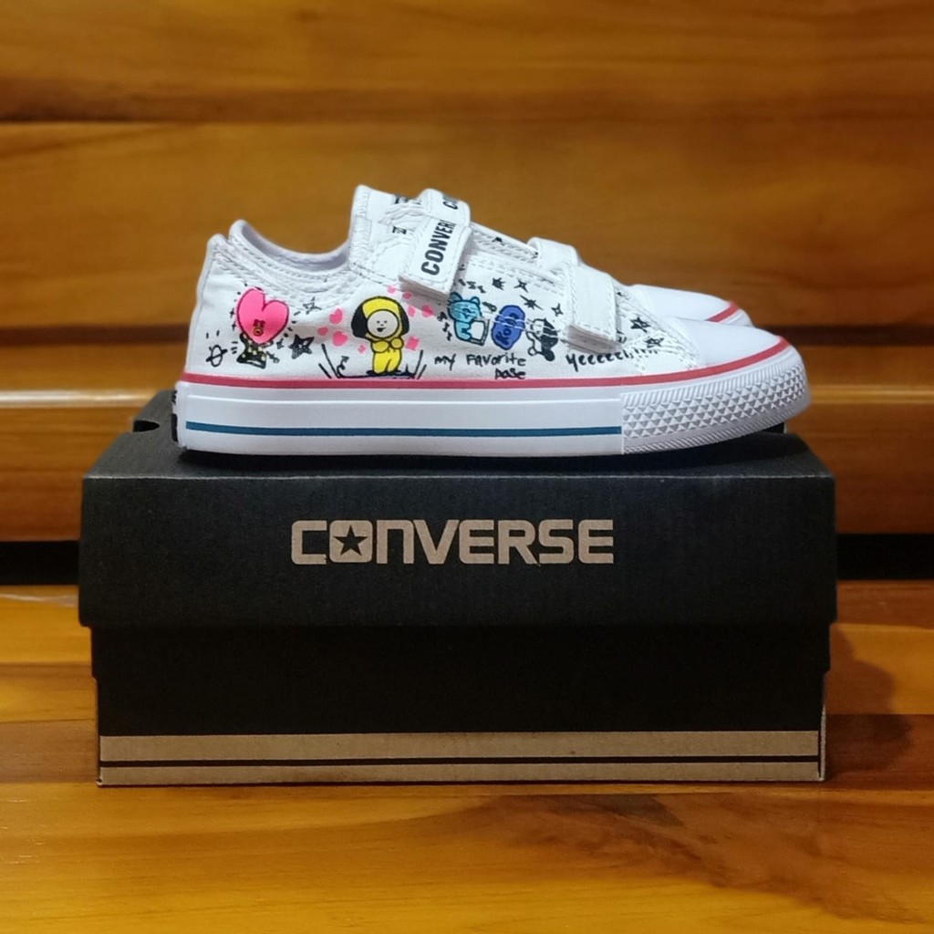 Sepatu anak sneakers bts BT21 import casual Putih terbaru termurah sekolah perempuan &amp; laki laki COD