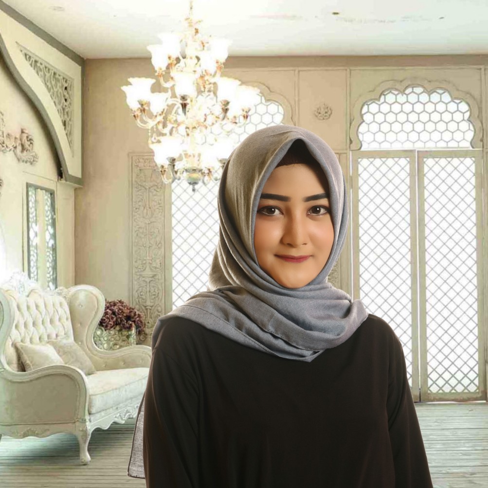 Chayra Square - Jilbab Katun Denim | Hijab Kerudung Cotton Kotak Segi Empat Kelim