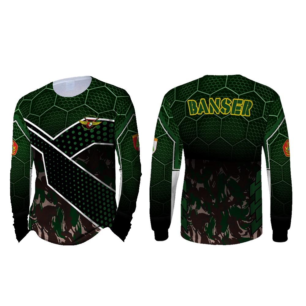 Fikastore - Kaos Banser Pria Lengan Panjang Hitam 3D FullPrint