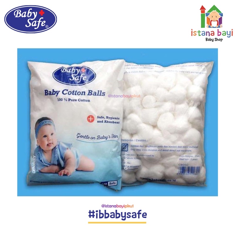 Baby Safe Cotton Ball 100 pcs - Kapas bulat bayi