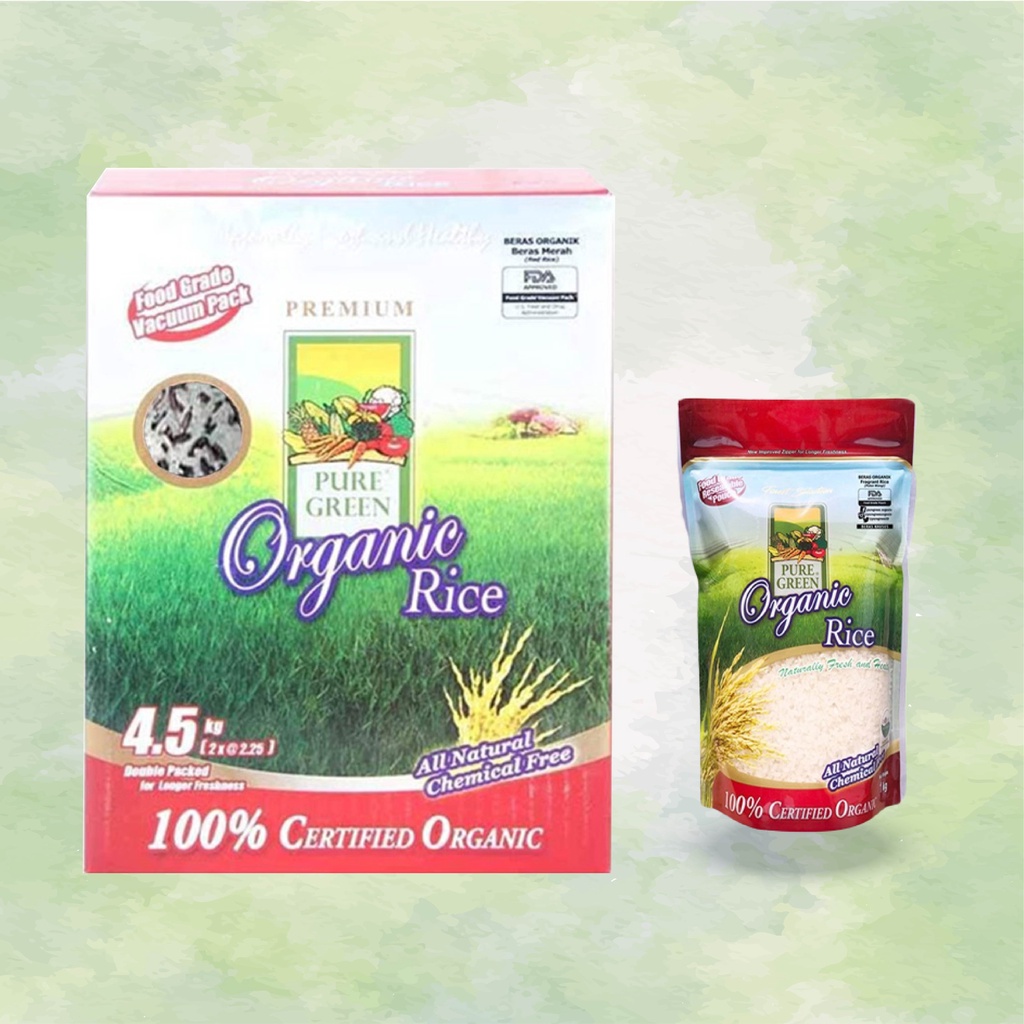 

1 Puregreen Beras Organik Black Mix - 4.5kg & 1 Puregreen Beras Organik Freegant