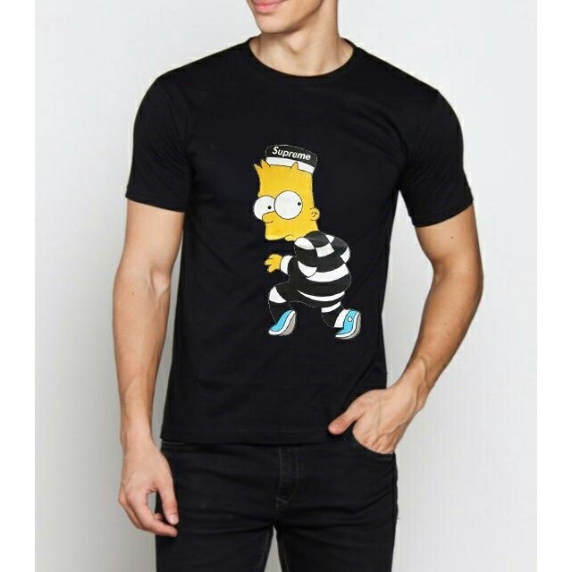 Kaos Pria Lengan Pendek Simpson Supreme - Hitam