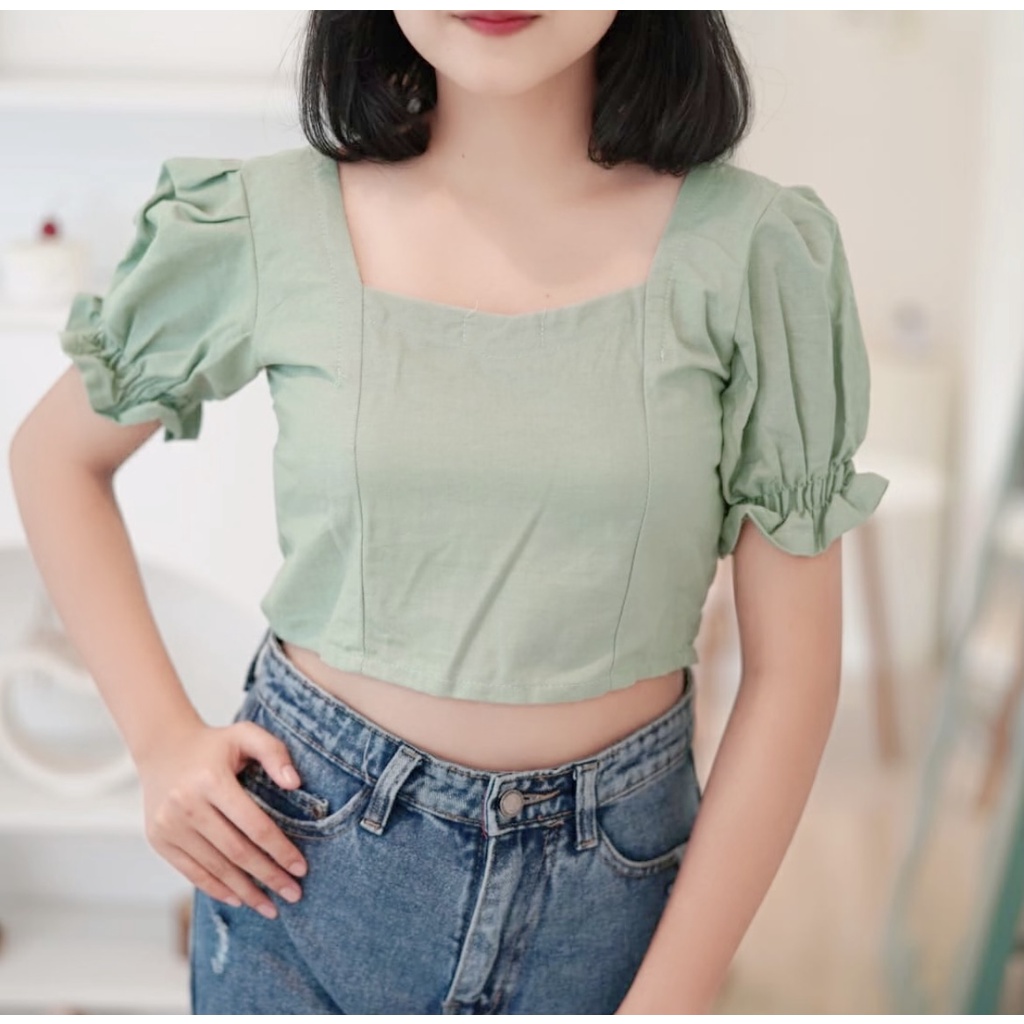 GFS VIOLA LINEN CROP TOP