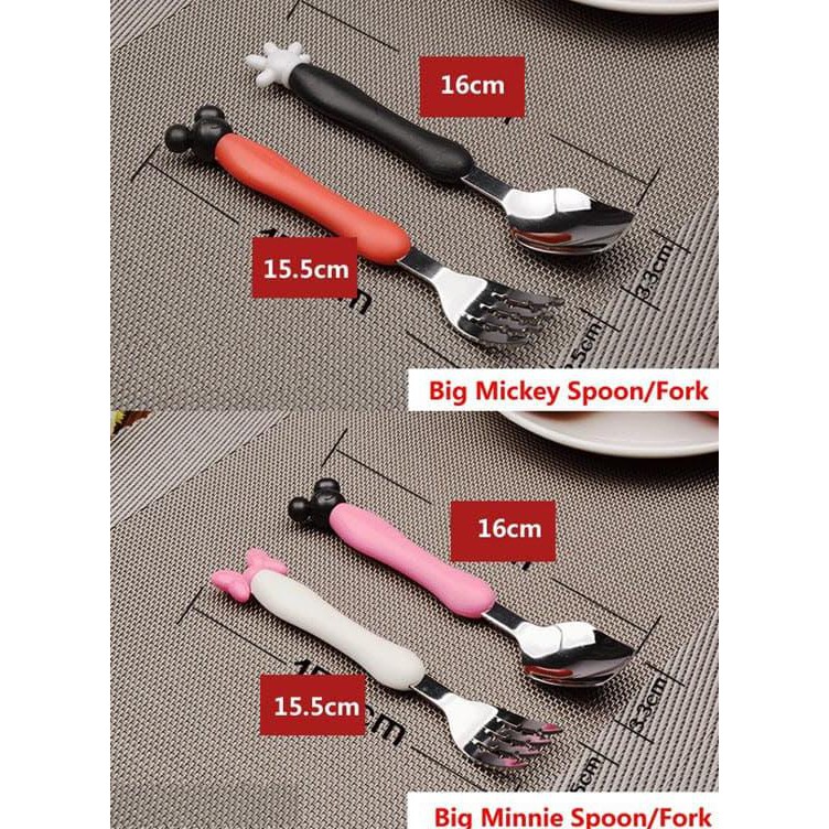 Hkha Pd014 Sendok Garpu Besar Mickey Minnie Mouse Sendok Makan Anak Spoon Qpac