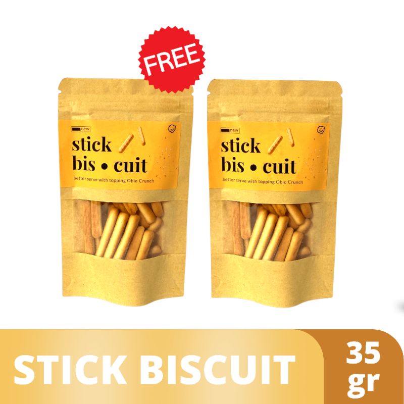 BUY 1 GET 1 - OBIO Honey Stick Biscuit 35gr - Cemilan, Biskuit, Kue, Pouch