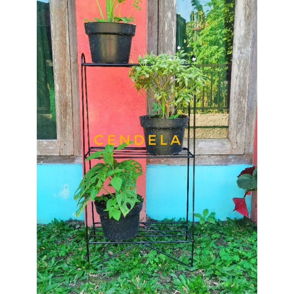 RAK BUNGA SUSUN 3 TINGGI 80CM / STANDING POT /  RAK BUNGA BESI / RAK BUNGA