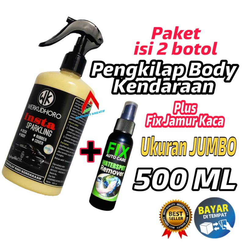 Pengkilap Mobil / wax / motor / pengkilap mobil ukuran jumbo 500 ml / waterlock / hidrophobic / penghilang jamur kaca efek daun talas