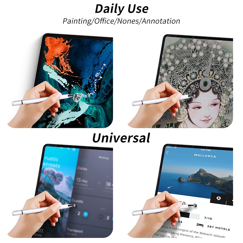 2In1 Stylus Pen For Smartphone Tablet Capacitive Pencil Universal Android Mobile Screen Touch Pen For iPad Xiaomi Pad Redmi Pad Pencil