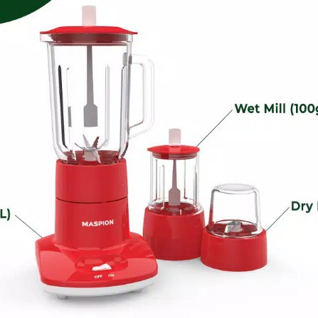 Blender Kaca Maspion MT 1263GL 3in1 Kapasitas 1 Liter