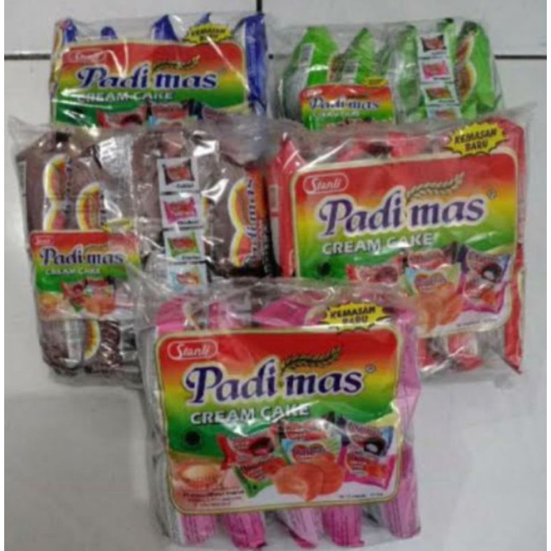 Kue Bolu Padimas Cream Cake Varian Rasa Coklat Pandan Strawberry Vanila Pak Isi 10 Pcs