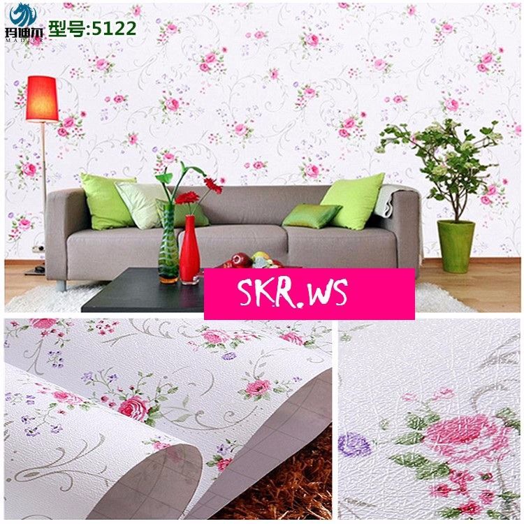 wallpaper stiker motif exotic shaby flower
