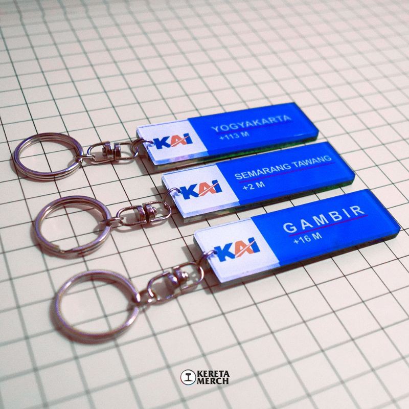 Gantungan Kunci Custom Akrilik Keychain Ganci Nama Stasiun Kereta Api Indonesia Souvenir Unik-4