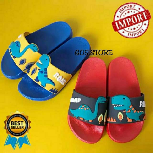 SANDAL DINO ROAR Sandal selop karet lucu anak, Sandal anak dino