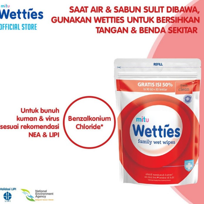 MITU WETTIES ANTISEPTIC REFILL 90S