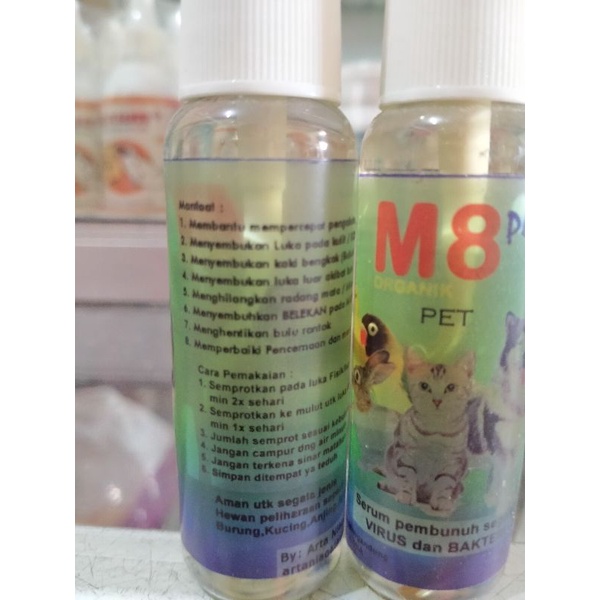 M8 PLUS Organik Pet - Serum Pembunuh Segala Virus dan Bakteri 30 ml