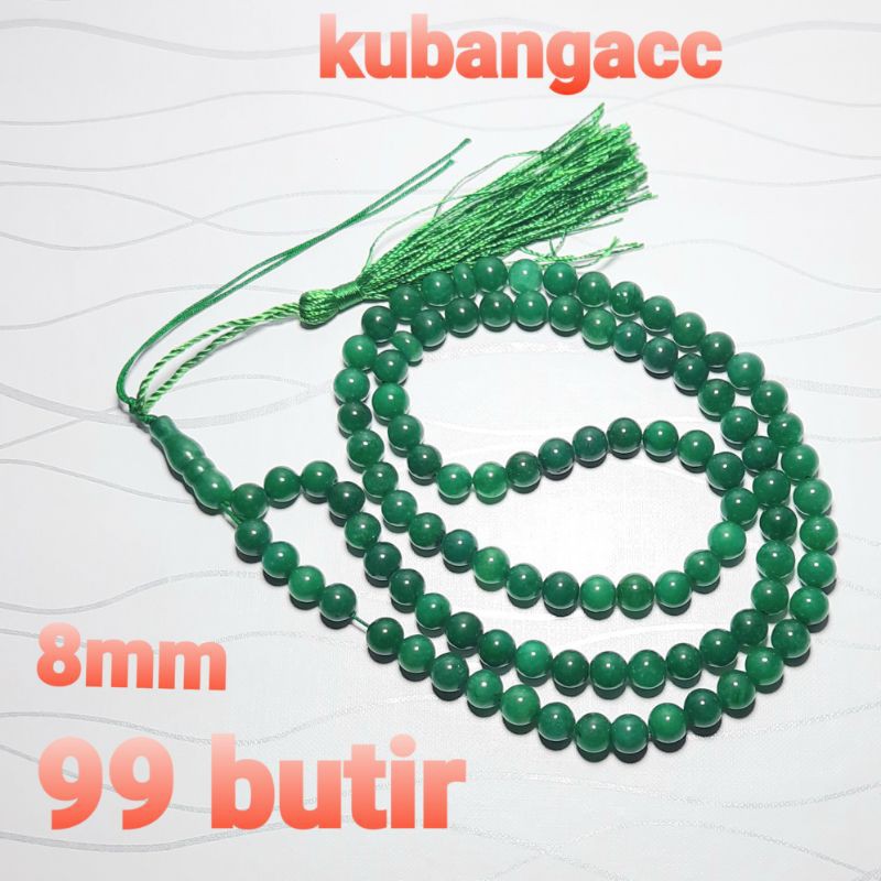 Tasbih99 Tasbeh99 Tasbih Batu Alam Giok Hijau 8mm Tasbih Batu Giok Tasbih Batu Murah Tasbih