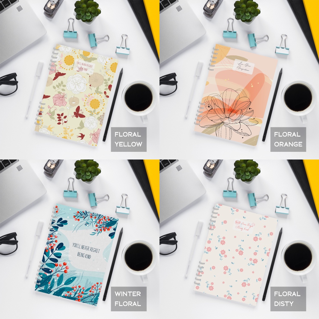 

[cruell] Notebook A5 motif Floral Seri 1 isi 40 lembar