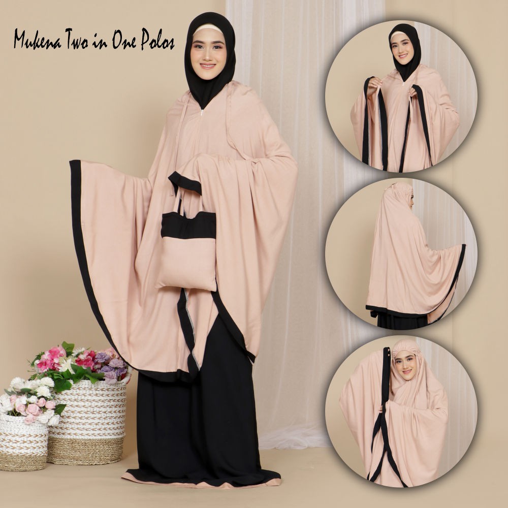 Mukena Bali Salwa Polos 2 in 1 Bahan Rayon Janger Premium By Zahwa