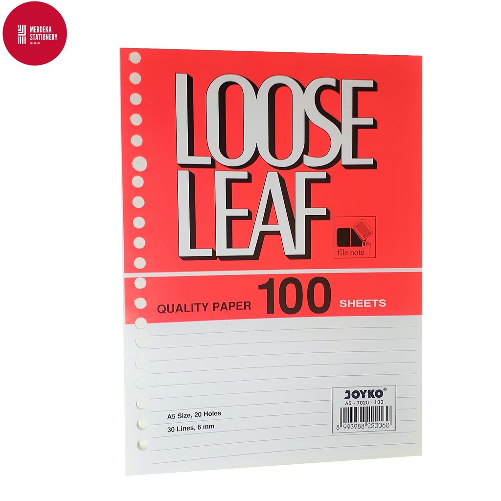 

Kertas Binder/Loose Leaf/Kertas File Joyko/Jayko/Joyco A5 100 Lembar