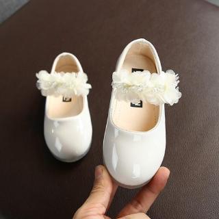 Sepatu Anak Perempuan Casual Hiasan  Bunga Bahan PU Sol 