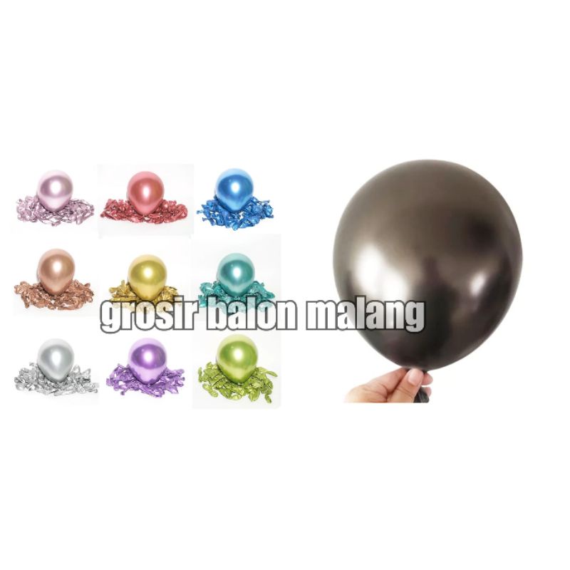 PER PAK ISI 50 balon latex chrome super metalik 12&quot; 12inch