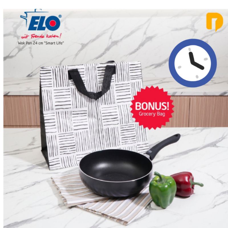 Elo Wok Pan - Panci - Panci Anti Lengket Diameter 24 Cm