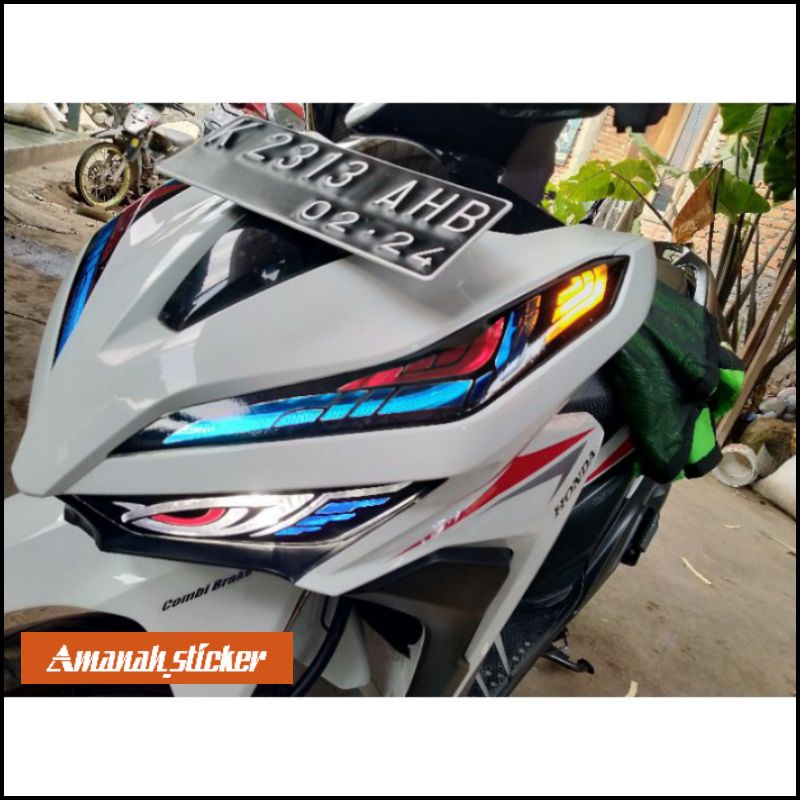 Stiker Lampu Vario 125/150 new 2018-2022/ Sticker Cutting Lampu mata + Alis  Vario 2019 Vario 2024