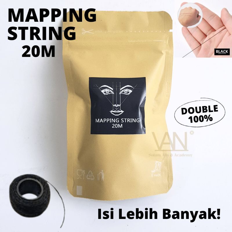 MAPPING STRING EYEBROW BENANG 10M | Penggaris Sulam Alis | ALAT UKUR SENAR BROW MAPPING STRING DENGAN TINTA