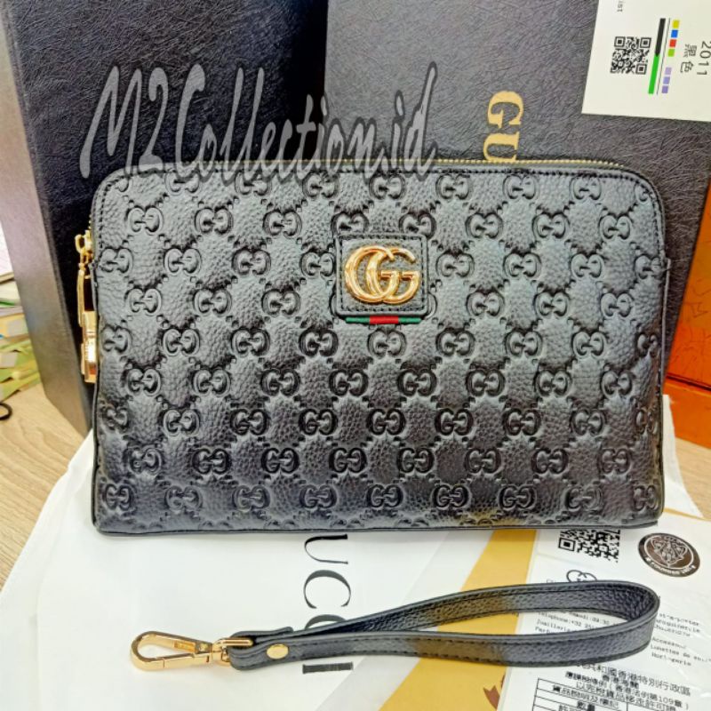 Handbag Kunci Kode Gucci Clutch Tas Tangan Kulit Asli Premium Quality