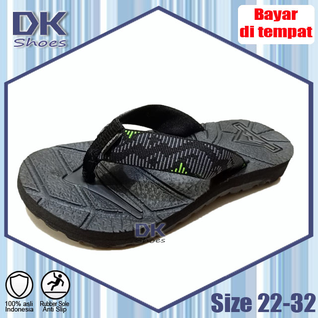 X-gear 39-43 Sandal Anak Karet Remaja Laki Dewasa / Sandal Jepit Hitam Laki / Sandal Murah Laki