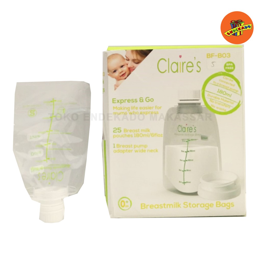 CLAIRE'S BREASTMILK STORAGE BAGS 25pcs - Kantong Asi