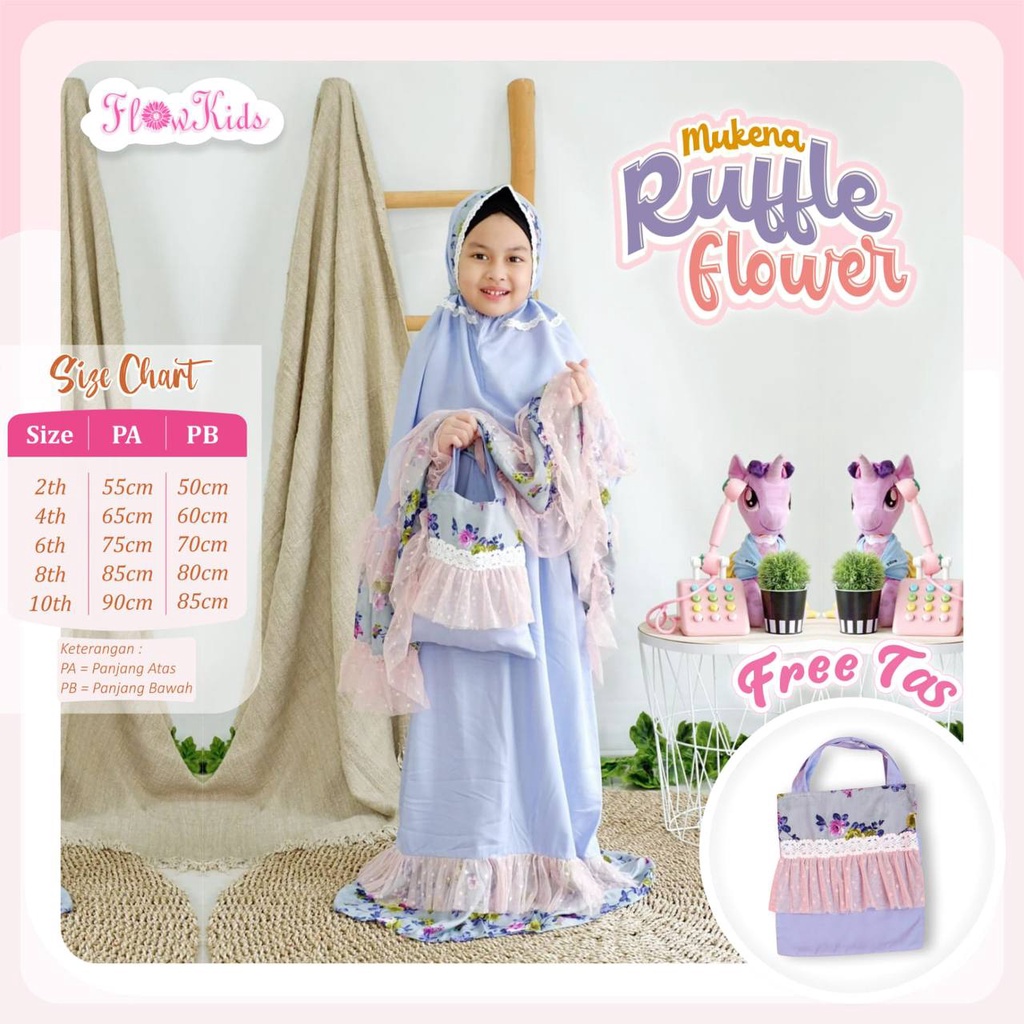 Mukena Ruffle Flower by FlowKids Premium