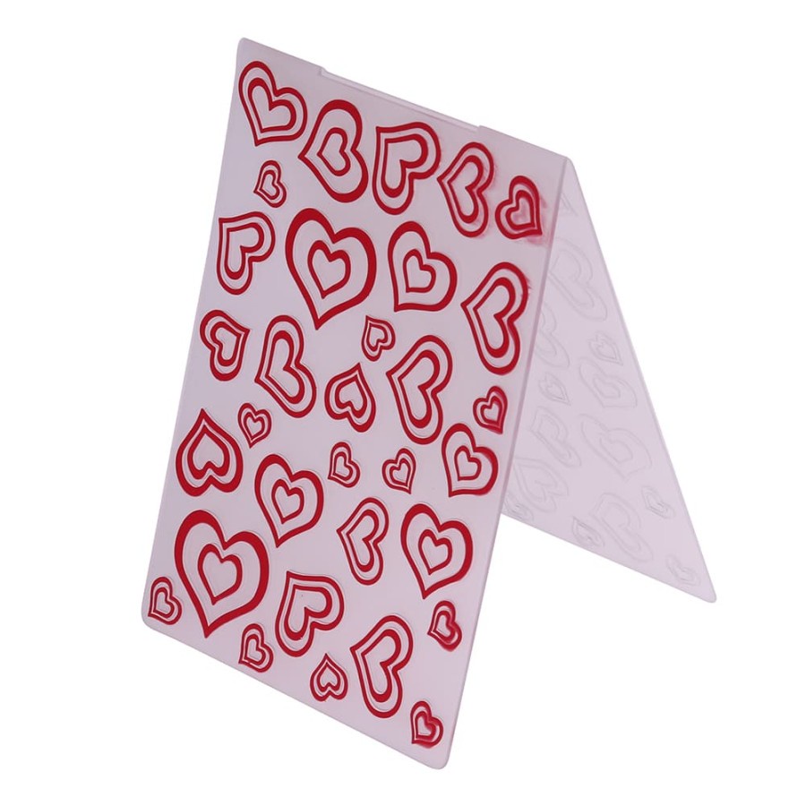 Hollow Heart Plastic Embossing Folder