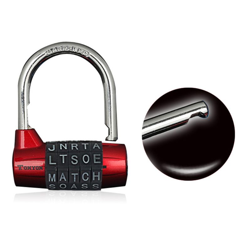 Vivi Kunci Loker Gym 5huruf Heavy Duty Alloy Padlock Password Gembok Keamanan Kokoh-Mudah Di Atur Sendiri Keyless Res