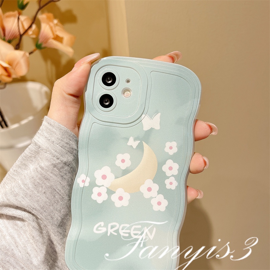 Redmi 12C A1 10C 10A 10 9 9A 9C 9T Note 11 Pro+ 11s 11 10s 10 9s 9 8 Pro Xiaomi Poco X4Pro X3 Pro X3NFC M4 F3 Mi 11 Lite 10TPro Moon Love Wavy Edge Phone Case TPU Soft Protective Cover