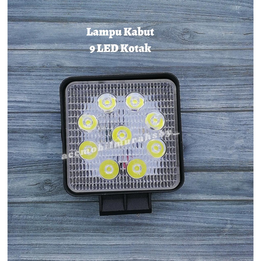 Lampu Kabut / Sorot 9 Led Kotak Tebal