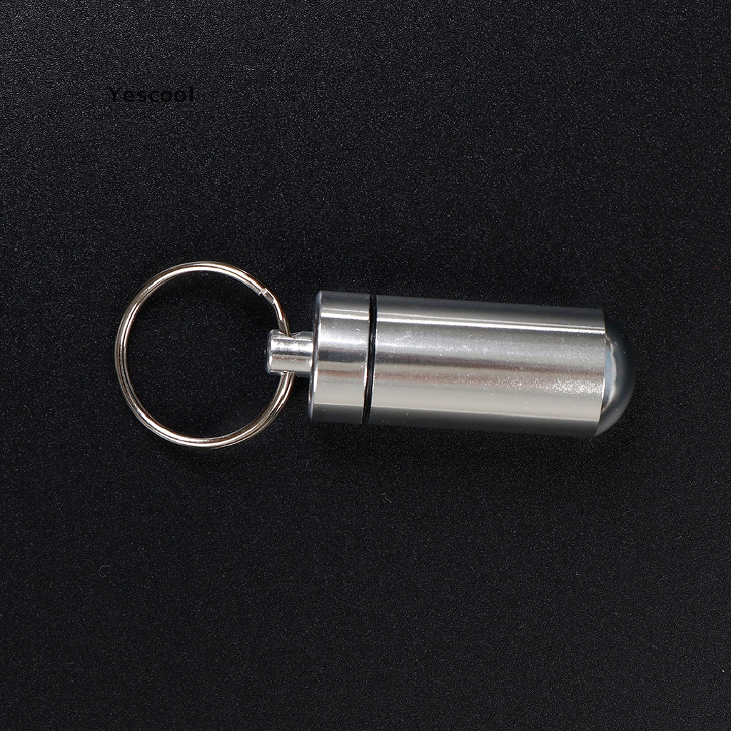 Yescool 5 Pcs Waterproof Aluminum Box Case Drug Container Holder Keyring .