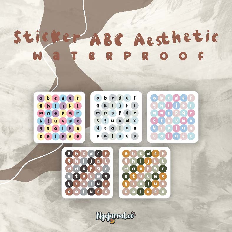 

1 lembar Sticker ABC Aesthetic Multifungsi/ Sticker Anti Air