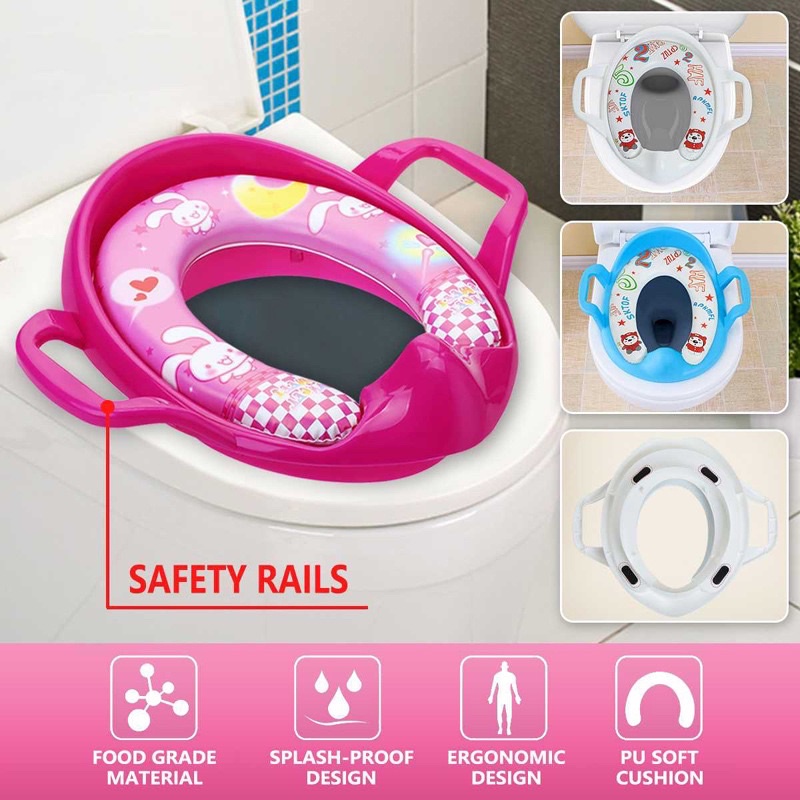 toilet seat anak baby flow soft potty ring closet handle pengangan