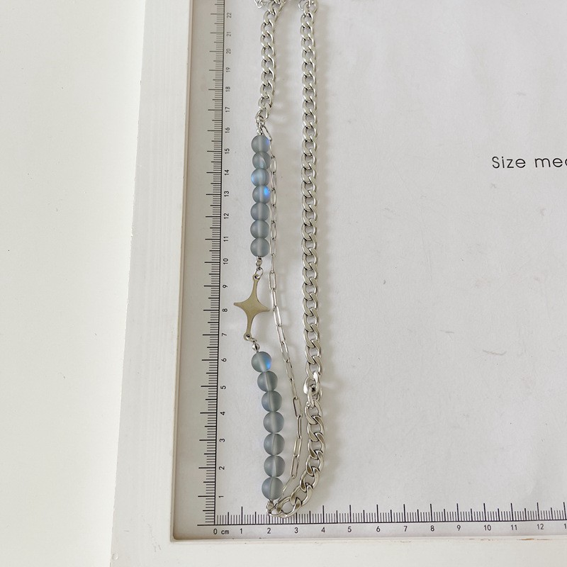 Frosted Reflective Color Changing Bead Necklace Accessories Temperament Personality Chain Trendy