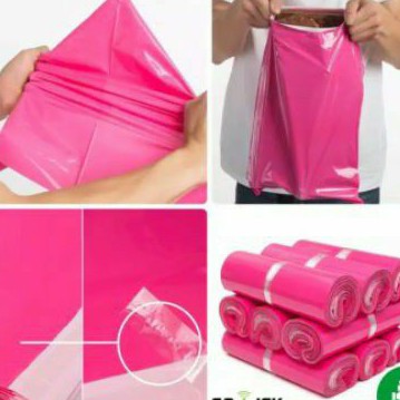 

100 lembar polymailer 17x30cm pink