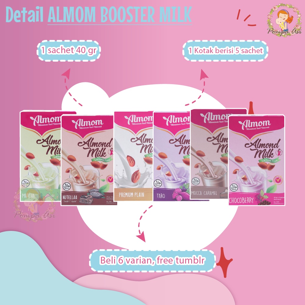 YUMMY ALMOND PROMO BELI 3 VARIAN FREE TUMBLER / ALMOM BOOSTER MILK/YUMMY LEMOM BOOSTER ASI