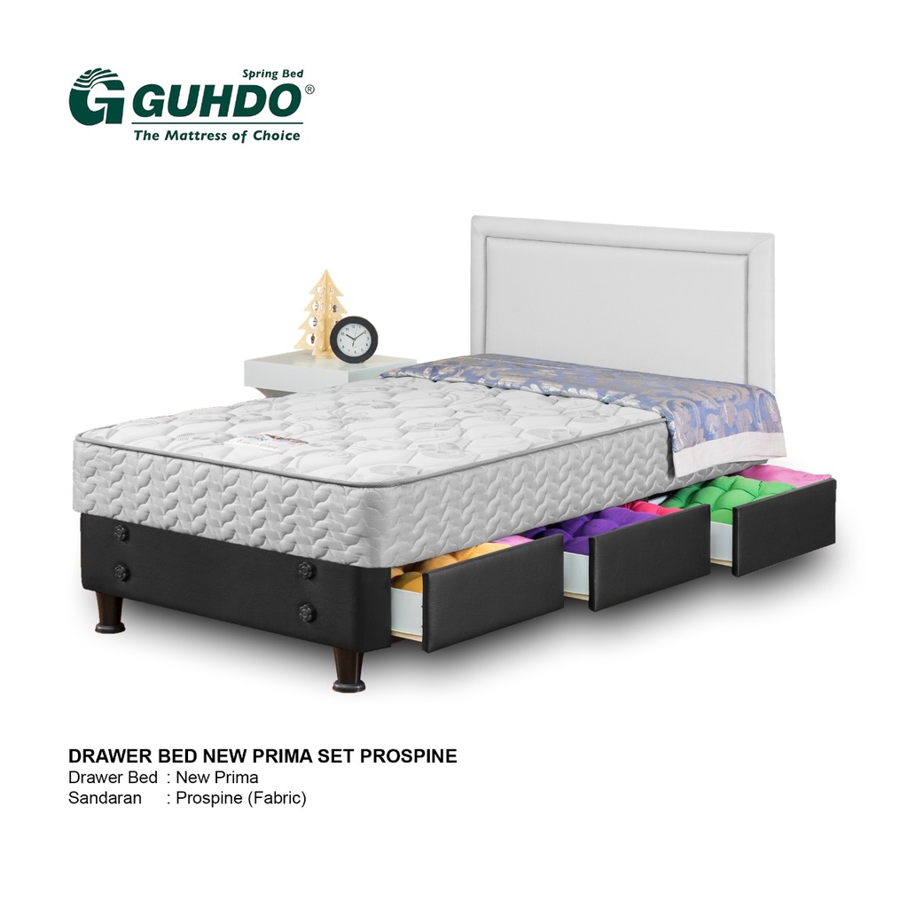 Bed Set Spring Bed Guhdo - Prospine Drawer Bed New Prima / 3 Laci