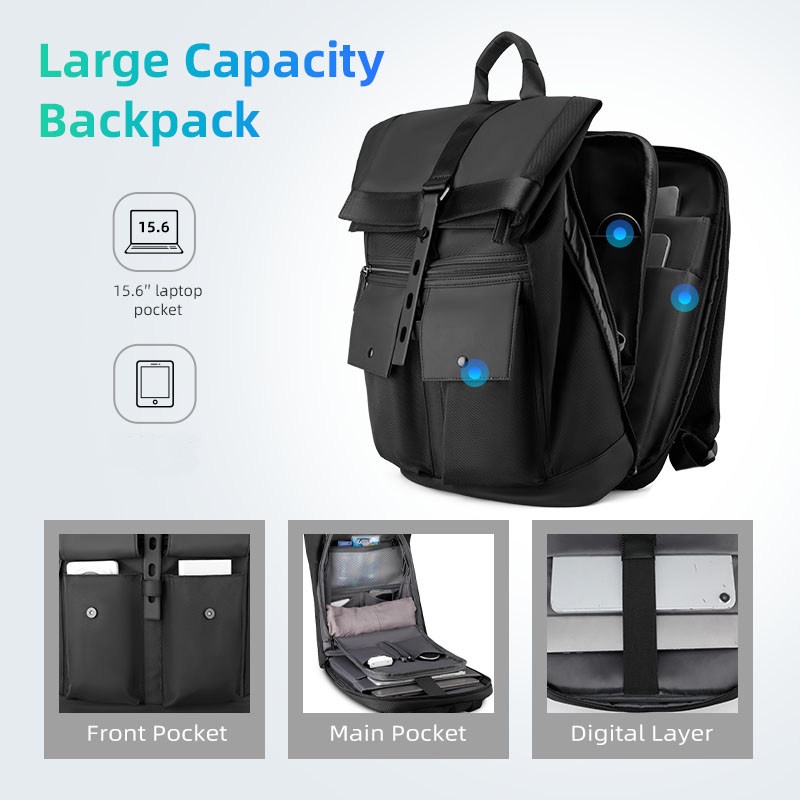 MR1696 Tas Backpack Ransel Bag Laptop 15.6 Foldable Scalable Travel