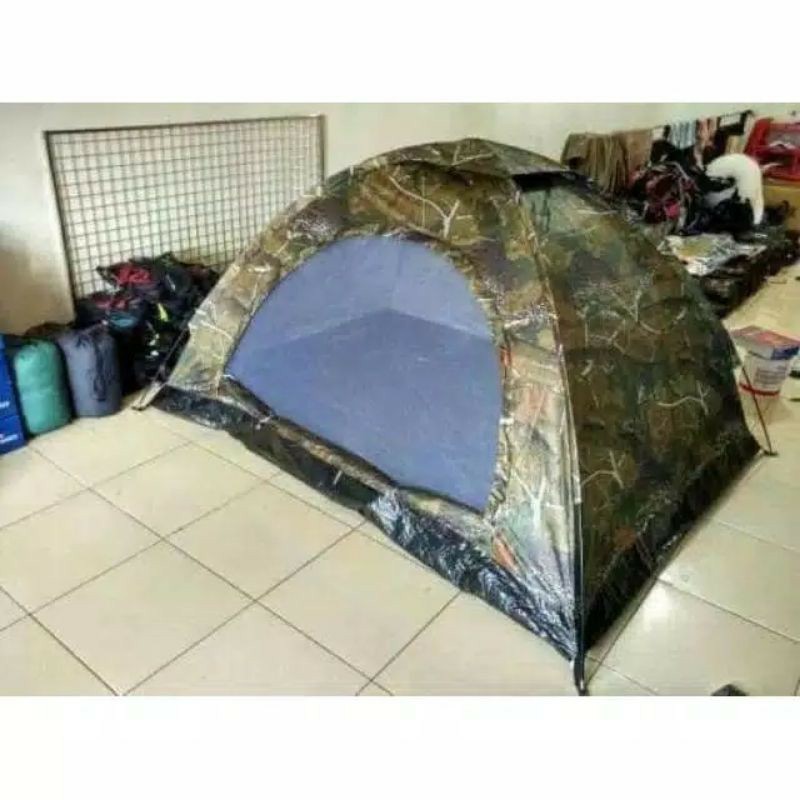 Tenda camping terpal kapasitas 2-3 orang - Tenda army - tenda kamuflase - tenda kemping terpal