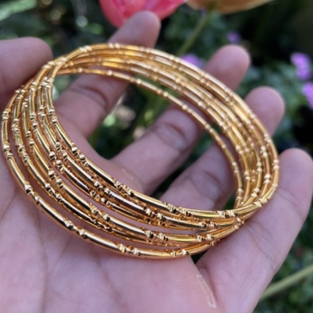 gelang kroncong wanita lapis emas dewasa isi 6
