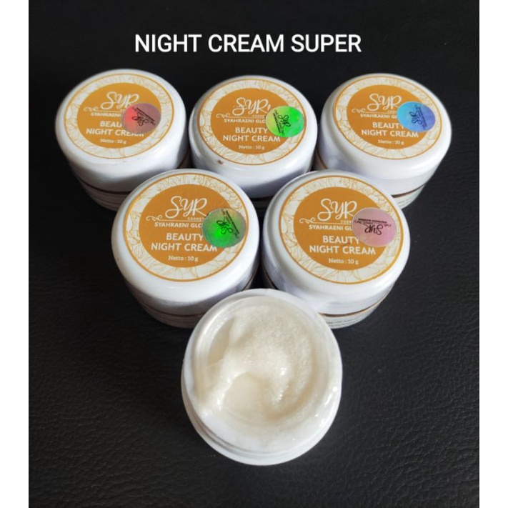 Bisa cod bpom skincare eceran night cream syahreni glowing paket super night cream syahraeni glowing