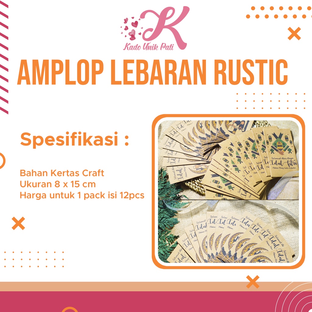 

AMPLOP LEBARAN / AMPLOP IDUL FITRI / AMPAU LEBARAN / AMPLOP TEMA RUSTIC