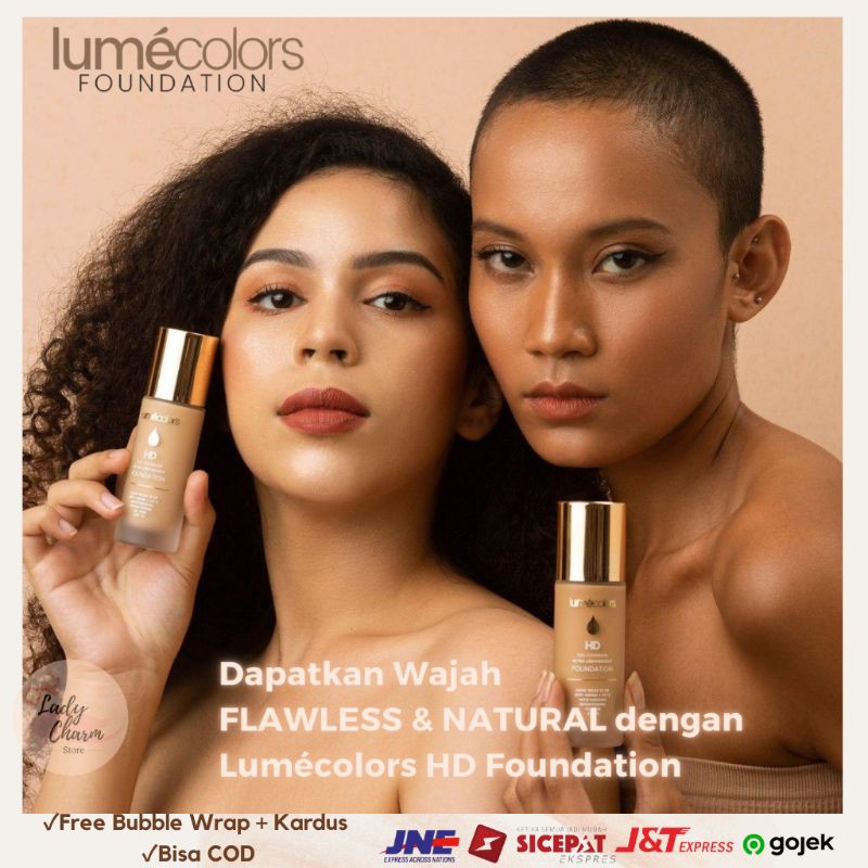 FOUNDATION LUMECOLORS HD FULL COVERAGE MAKEUP KOSMETIK WAJAH MURAH CAIR AWET TAHAN LAMA